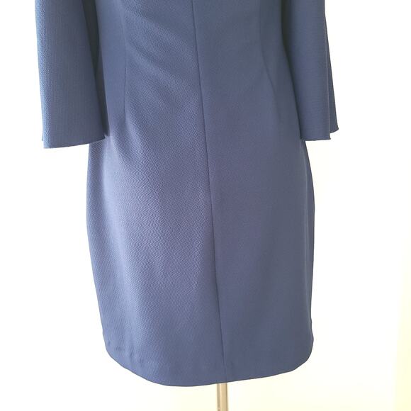 Trina Turk Shell Beach Dress Off The Shoulder Halter Blue Bell Sleeves 2 - Picture 8 of 10